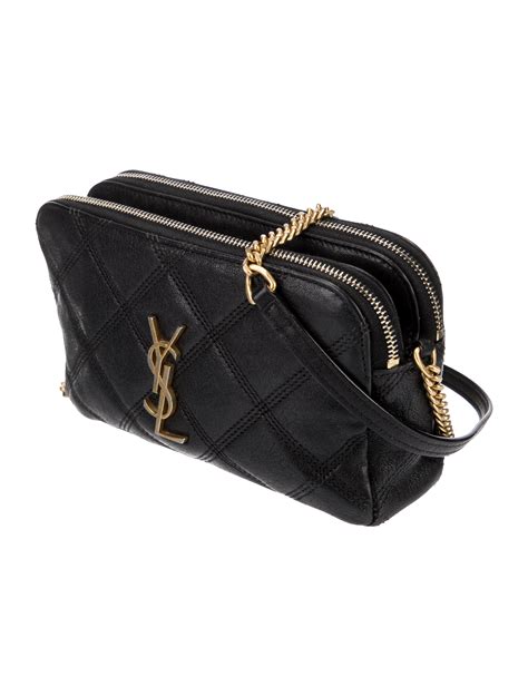 Saint Laurent Quilted Mini Becky Double Zip Bag 